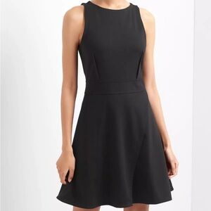 Gap Ponte sleeveless wrap dress, exposed zipper, deep woods color w two pockets